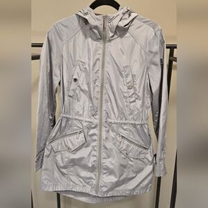 NWOT Michael Kors Women's Silver Hooded Windbreaker Jacket